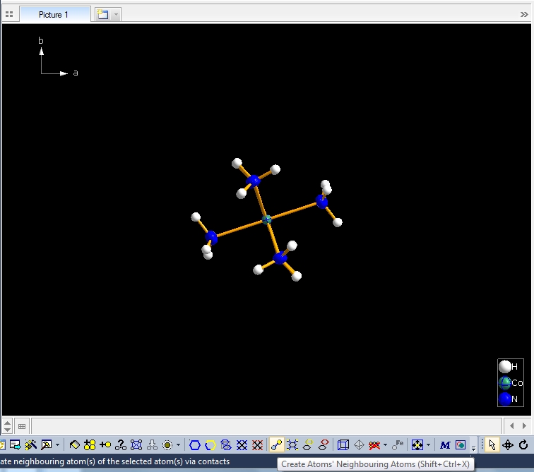 The single 'molecule 4' left alone after deleting the other nine molecules