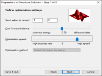 Screenshot of Structure Solution Wizard