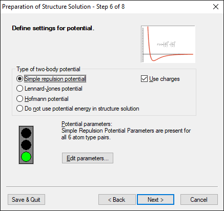 Step 6 of 8: Define settings for potential