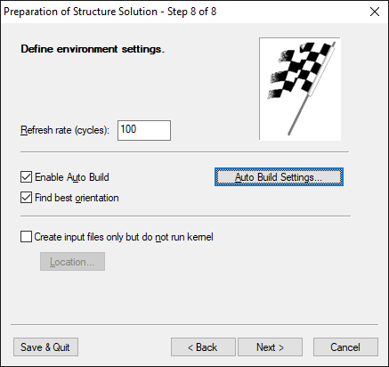 Step 7 of 7: Define environment settings