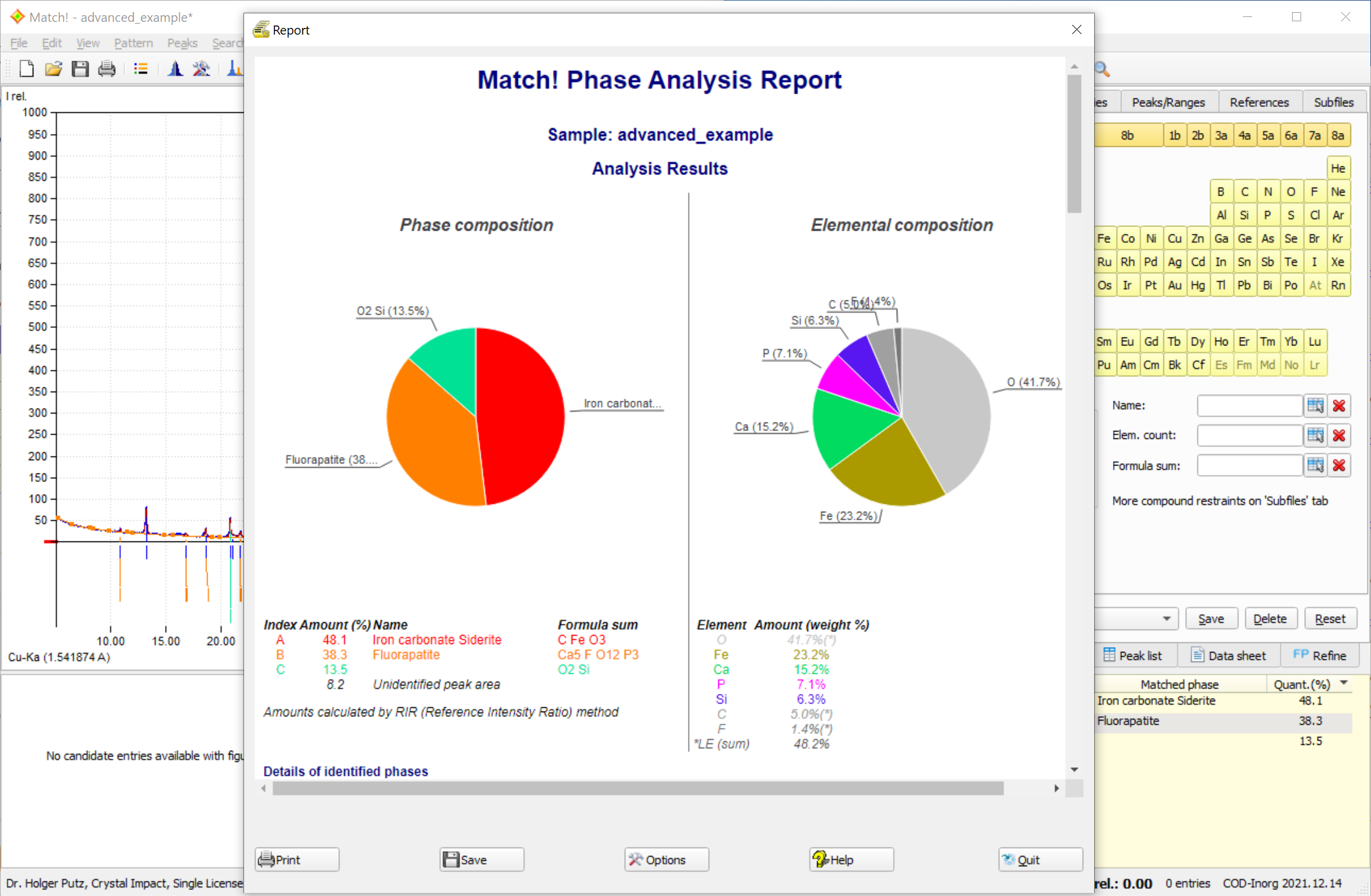 Screenshot of Match! with Pie Charts